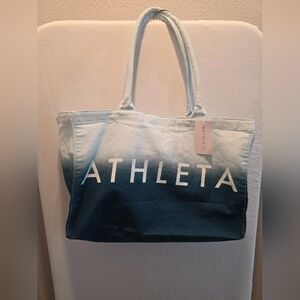 NWT Large Athleta Teal Ombré Coastal Beach, Gym Tote Everyday Bag